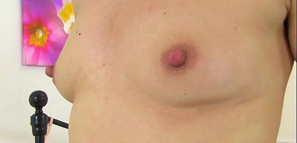  Hard nippled milf Penny works her nyloned pussy
